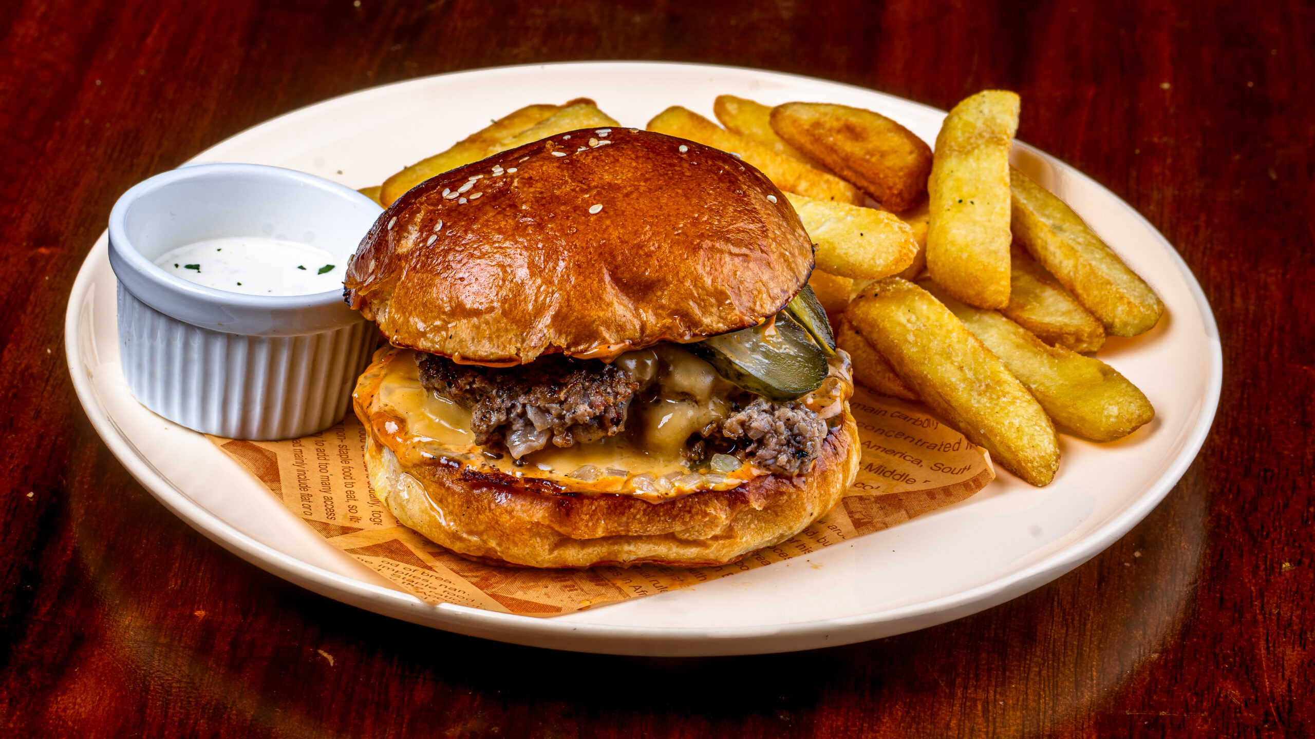 Double Smash Burger at The Shakespeare